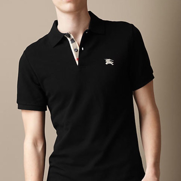 check placket cotton polo shirt